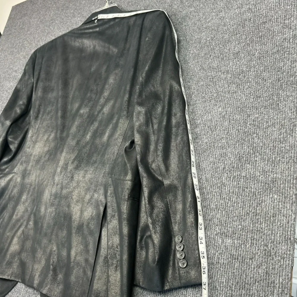 Cremieux Monet Sport Jacket Black Faux Suede Leather Paisley Soft Sz 50R